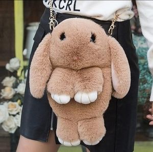 Faux Rabbit Fur Crossbody Handbag Shoulder Bag Great for Easter